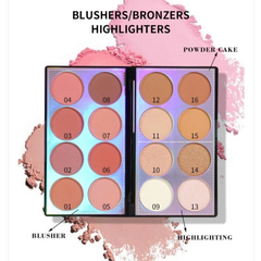 Miss Rose 3in1 Blush + Highlighter + Contour Palette