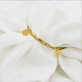 Stainless steel double chain bracelet with brand logo