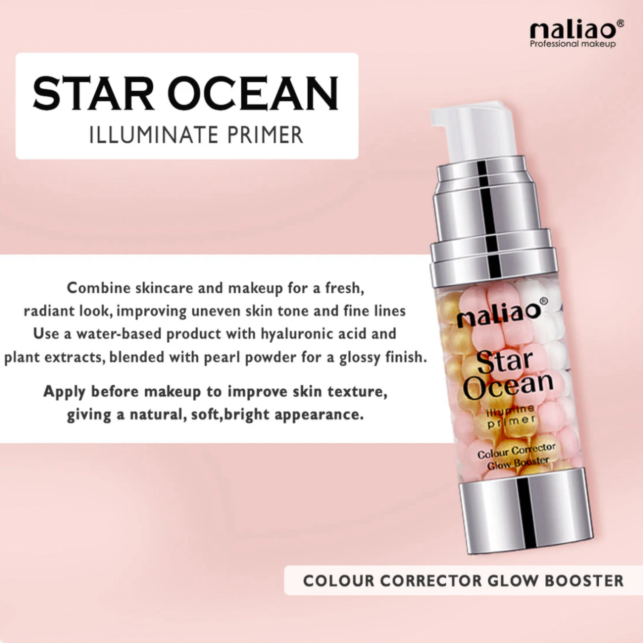 Maliao Star Ocean Illumine Primer - Colour Corrector & Glow Booster for Radiant Skin