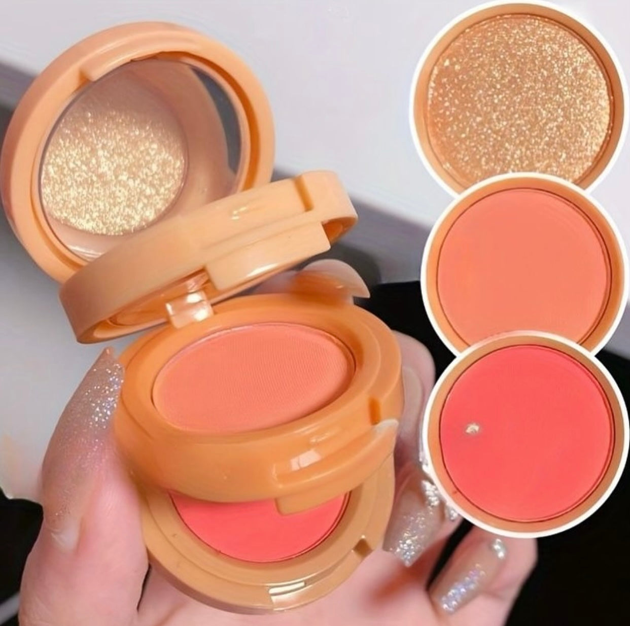 Hudamoji blush and highlighter 3 in 1 (2)