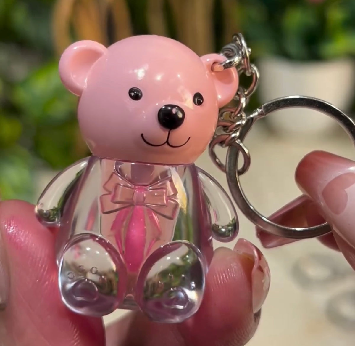 Cute teddy bear keychain tinted lipgloss