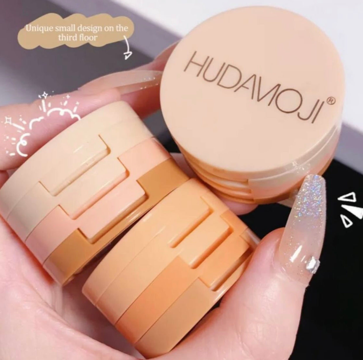 Hudamoji blush and highlighter 3 in 1 (2)