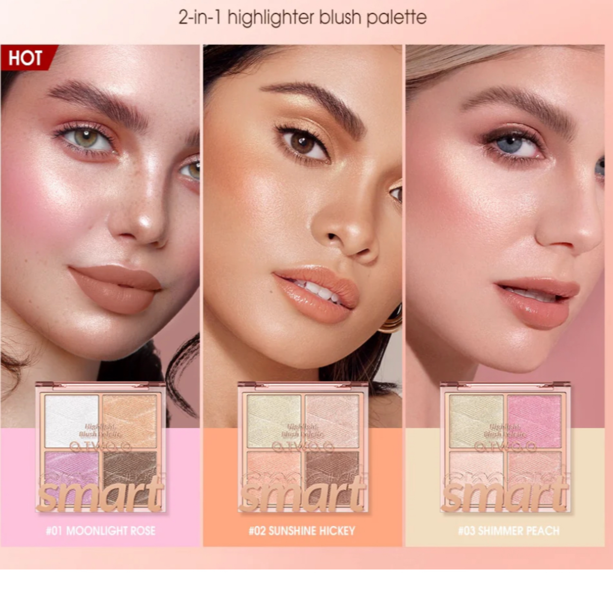 O.TWO.O Highlight and Blush Palette