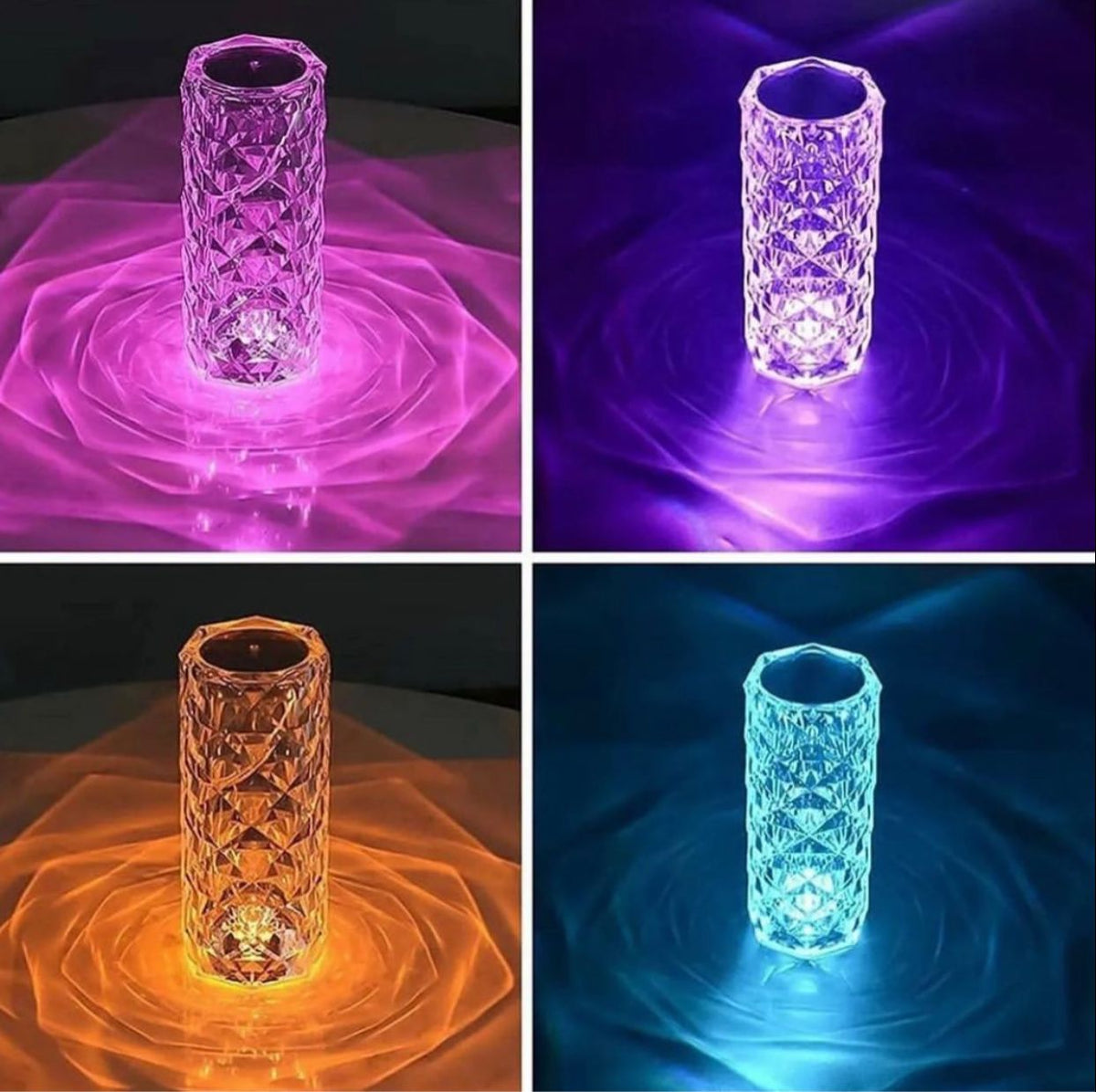 Crystal lamp, with touch sensor and remote