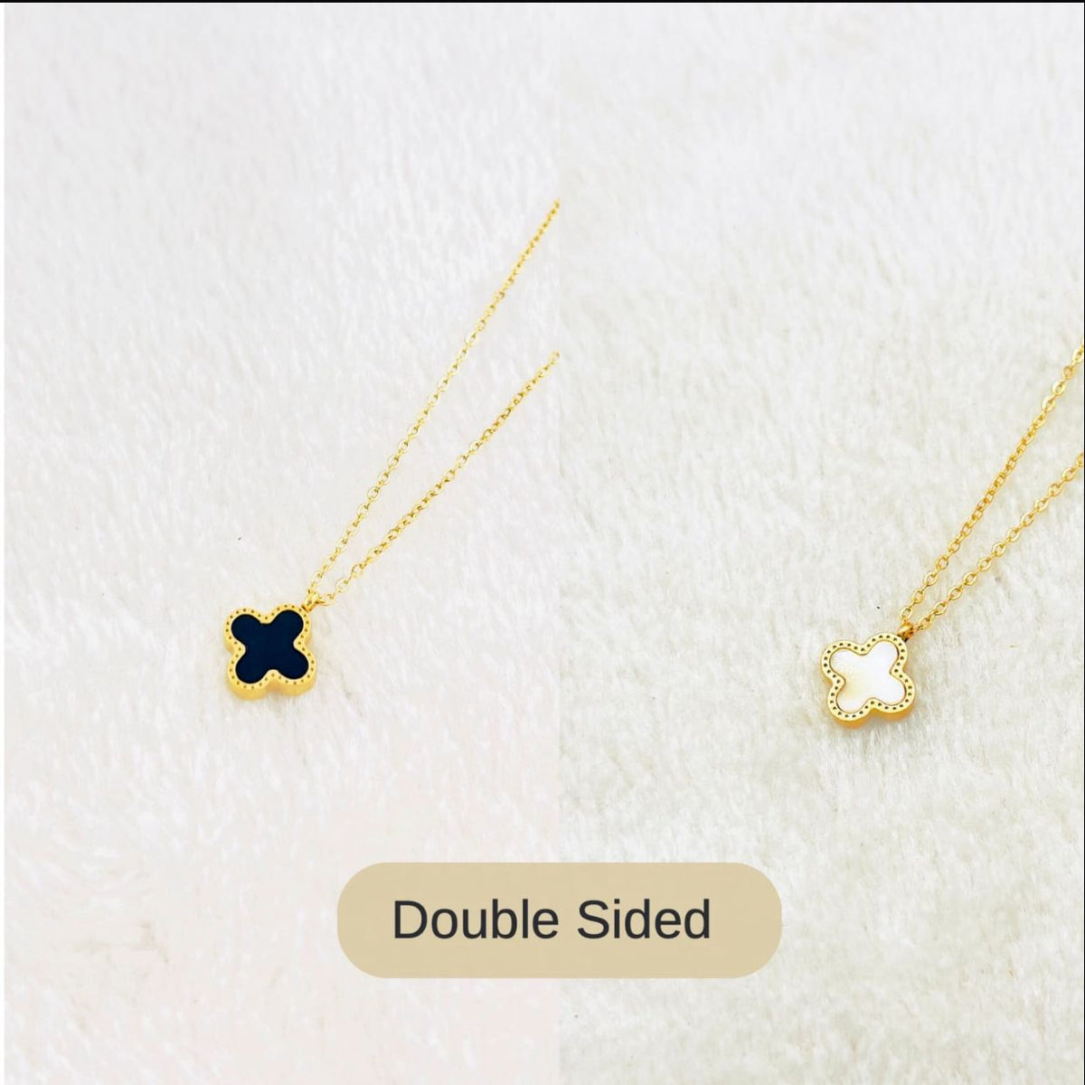 Double sided clover necklace