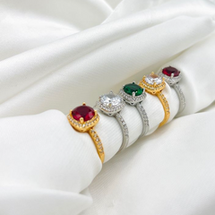 Diamond cut zarqoon adjustable rings